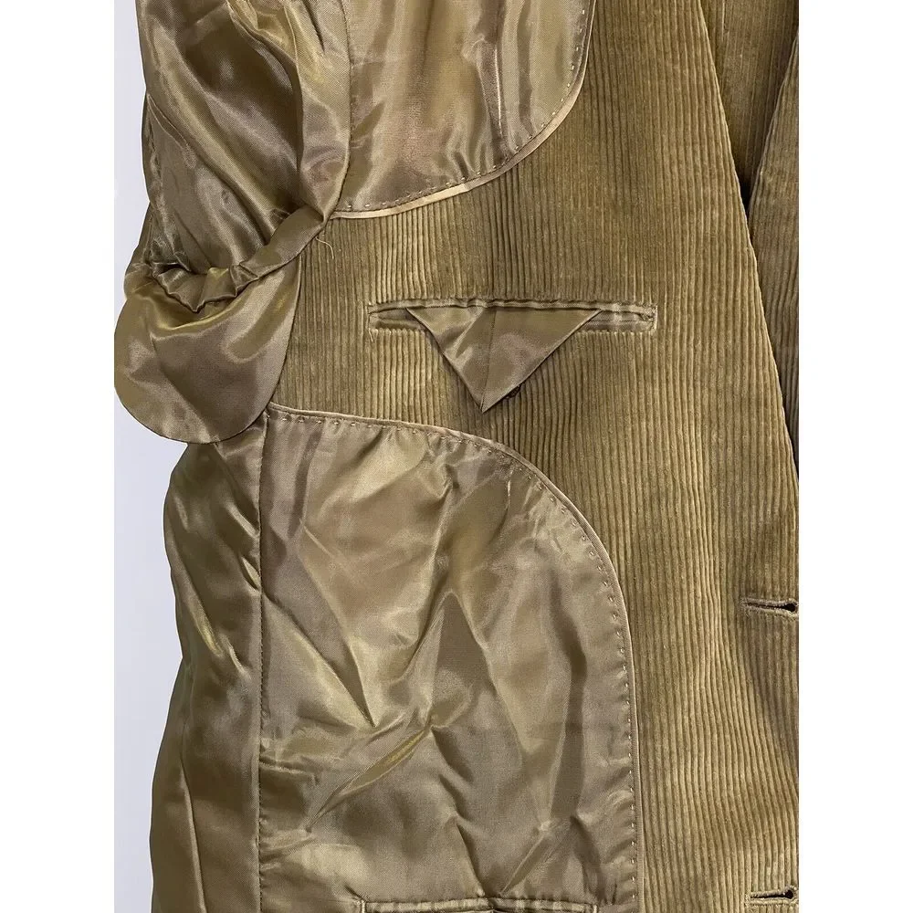 MEETING STREET Mens 44 Reg Beige Tan Corduroy‎ 2 Button Sport Coat Blazer Jacket
